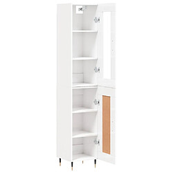 Acheter Maison Chic Buffet,Meuble de Rangement,commode pour salon,Cuisine Blanc brillant 34,5x34x180 cm Bois d'ingénierie -MN52080