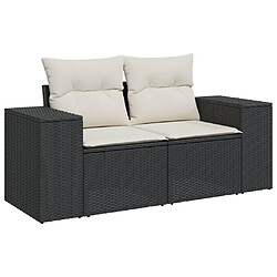 Acheter vidaXL Salon de jardin 10 pcs avec coussins noir résine tressée