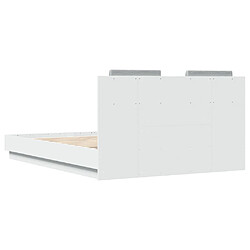 Acheter Vidaxl Cadre de lit avec tête de lit et lumières LED blanc 120x190 cm