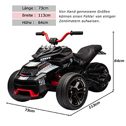 LBF Véhicules Électriques pour Enfants, Voiture à Trois Roues avec Batterie 12V7Ah et Moteur 2*25W, VTT Électrique à Trois Roues, Moto Électrique Equipé de USB Bluetooth, Lumière Froide - Idéale pour les Aventures en Plein Air des Enfants