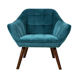 Rendez Vous Deco Fauteuil Simba en velours turquoise