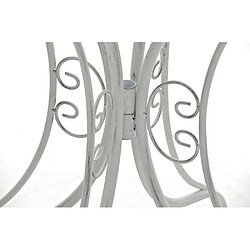 Acheter Decoshop26 Table de jardin en fer forgé diamètre Ø 70 cm blanc vieilli MDJ10052