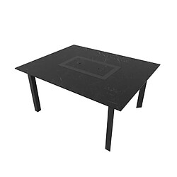 Play4Fun Table de jardin 6-8 personnes 150 X 120 X 75cm - Noir effet marbré