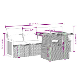 Avis vidaXL Salon de jardin 5 pcs avec coussins noir résine tressée