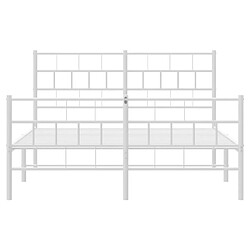 Maison Chic Lit adulte - Lit simple Cadre de lit métal avec tête de lit/pied de lit,Structure du lit Contemporain pour chambre blanc 120x190cm -MN72982 pas cher