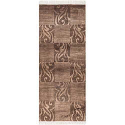 Vidal Tapis de couloir en laine 198x79 brun Darya 