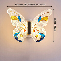 Avis Universal Applique murale de chevet de 8W Lampe murale papillon LED pour la chambre des enfants Applique murale de fond (lampe tricolore)