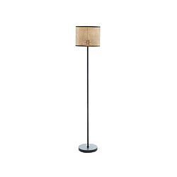 Vente-Unique Lampadaire cannage style ethnique - Fer et rotin - H. 145 cm - Noir et Naturel - NEIROBI 