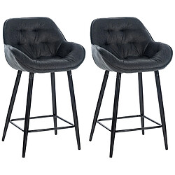 Non Lot de 2 tabourets de bar Gibson tissu