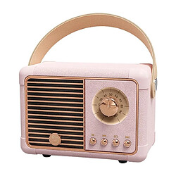 Yonis Enceinte Bluetooth Retro HIFI Sans Fil Portable Mini Enceinte Bluetooth Portable HIFI Rétro Avec Fonction Mains-Libres Et Lecture TF Rose YONIS