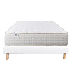 Acheter LUXURY LITERIE Ensemble matelas Purlux 140x200 cm + sommier blanc ep 13cm