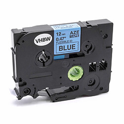 vhbw Cassette à ruban d'écriture 12mm noir sur fond bleu fléxible pour imprimante Brother P-Touch 1000, 1000BTS, 1000F, 1005, 1005BTS, 1005F