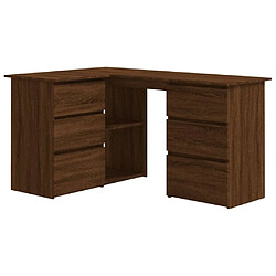 Maison Chic Bureau solide,Table de travail,Bureau d'ordinateur d'angle Chêne marron 145x100x76 cm Bois d'ingénierie -GKD29155