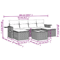 Avis Maison Chic Ensemble Tables et chaises d'extérieur 7pcs avec coussins,Salon de jardin noir résine tressée -GKD254019