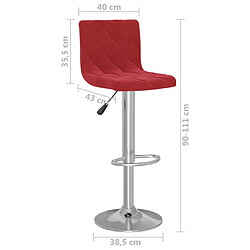 vidaXL Tabourets de bar lot de 2 rouge bordeaux velours pas cher