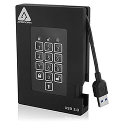 Apricorn Aegis Padlock Fortress 500GB disque dur externe 500 Go Noir