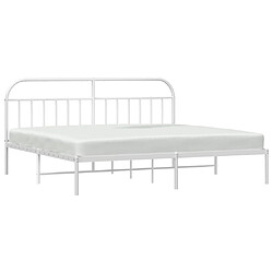 Acheter Maison Chic Lit adulte - Cadre de lit métal avec tête de lit,Structure du lit Contemporain pour chambre blanc 200x200 cm -MN43068