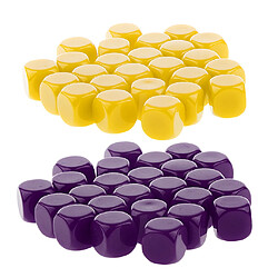 50 pièces opaque blanc dés D6 pour D u0026 D RPG MTG jeux de fête violet + jaune