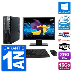 PC Lenovo M92p SFF Ecran 27" Intel G630 RAM 16Go Disque 250Go Windows 10 Wifi · Occasion 