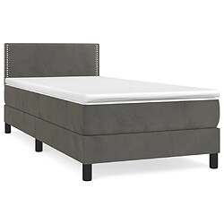 vidaXL Sommier à lattes de lit avec matelas Gris foncé 100x200 cm