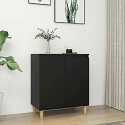 Maison Chic Buffet,Meuble de Rangement,commode pour salon,Cuisine avec pieds en bois massif Noir 60x35x70 cm Aggloméré -MN23328