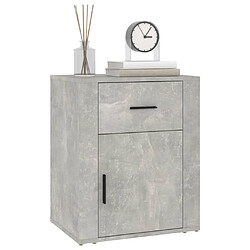 Acheter Maison Chic Table de chevet,Table de Nuit,Meuble de Rangement Gris béton 50x36x60 cm Bois d'ingénierie