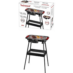 Techwood Barbecue Electrique sur Pieds ou de Table Noir et rouge Acier et chrome 2000W