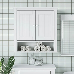 vidaXL Armoire murale de salle de bain BERG blanc bois massif