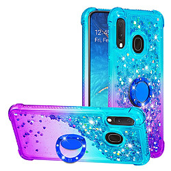 Coque en TPU Découpe précise, motif sables mouvants dégradés avec béquille Bleu ciel/violet pour votre Samsung Galaxy A10e/A20e