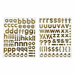 Paris Prix Lot de 2 Planches de Stickers Alphabet 2cm Or