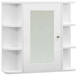 Helloshop26 Armoire à miroir de salle de bain 66 x 17 x 63 cm MDF blanc 02_0006718 