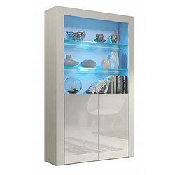 Dusine Vitrine JIVE 90 cm blanc laqué avec LEDS