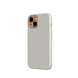 Moshi Coque pour iPhone 14 Napa MagSafe en Cuir Gris