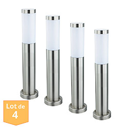 HOROZ ELECTRIC Lot de 4 potelets Defne-4 inox E27 60W