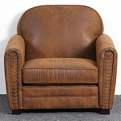 Paris Prix Fauteuil Club Vintage Balista 90cm Marron