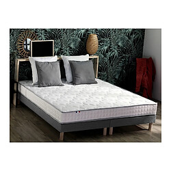 Idliterie Ensemble Matelas Mousse Haute Résilience CIRRUS + Sommier - Made in France Ensemble Matelas Mousse Haute Résilience CIRRUS + Sommier - Made in France Dimensions - 2x80 x 200 cm, Sommier - Gris chiné