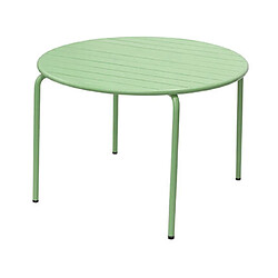 Avis Mes Ensemble table de jardin 110 cm + 4 chaises en métal vert - BACA