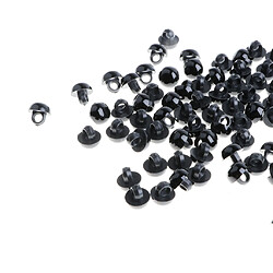 Avis 100pcs Boutons Yeux de Poupée Nez Accessoire Solide Noir pour DIY Fabrication de Poupée Doll Ours