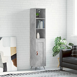 vidaXL Buffet haut Gris béton 34,5x34x180 cm Bois d'ingénierie