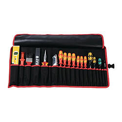 Trousse à outils enroulable 8 compartiments L410xH330 mm nylon noir/rouge PARAT 