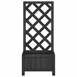 Acheter Maison Chic Jardinière,Bac à fleurs avec treillis - pot de fleur noir bois massif de sapin -GKD53907