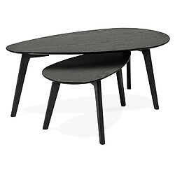 Alterego Tables gigognes design 'STOKOLM' en bois noir