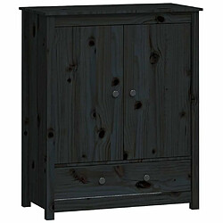 Maison Chic Buffet,Meuble de Rangement,commode pour salon,Cuisine Noir 83x41,5x100 cm Bois massif de pin -MN96706