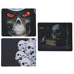 Universal 1 Set 3 PCS Halloween Skull Match Pads Mouse Taft épaissis de tapis de glissement épaissis (noir)