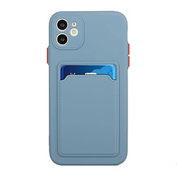 Coque en TPU Souple avec porte-carte bleu pour votre Apple iPhone 12 Mini