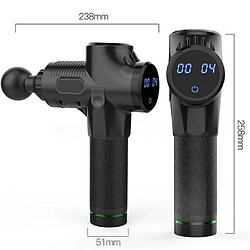 Acheter Fascia Massage Gun Pistolet de massage électrique Détente musculaire Relaxation avec 4 Têtes sac de rangement - NOIR