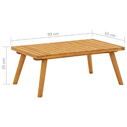 vidaXL Table basse de jardin 90x55x35 cm Bois solide d'acacia pas cher