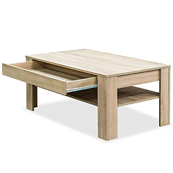 Avis vidaXL Table basse bois d'ingénierie 110x65x48 cm Chêne