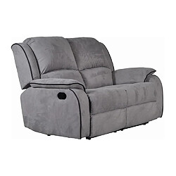 Avis Vente-Unique Canapé 2 places relax en microfibre HERNANI - Gris