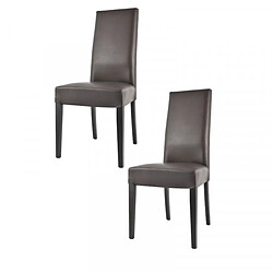 Dansmamaison Duo de chaises en similicuir Marron - VENISE